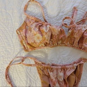 Pastel floral camel bathing suit top!